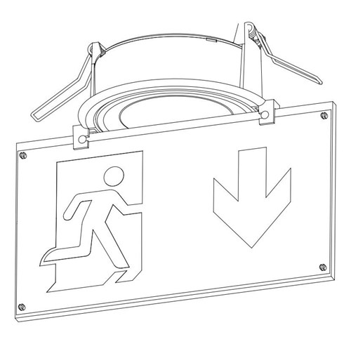 Kit encastrement plafond rond et porte étiquette "Spazio Luz"