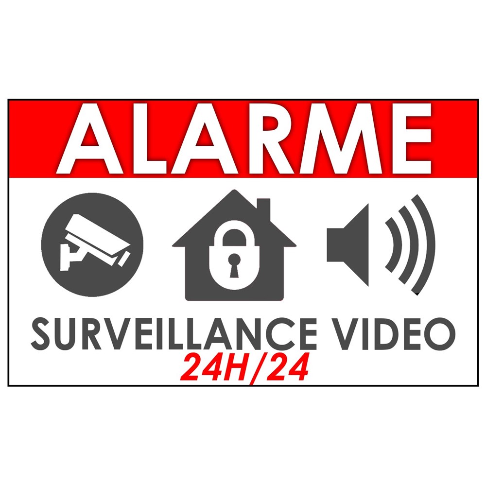 Autocollant permettant de signaler une alarme/vidéo de surveillance