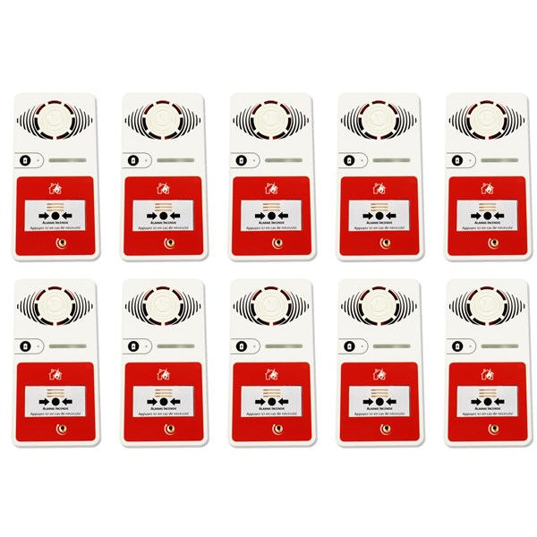 Pack de 10 alarmes incendie Type 4 avec Flash - NF S32-001 classe B