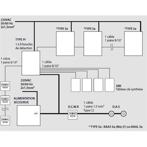 Bloc Autonome d'Alarme Sonore Satellite avec flash Neutronic