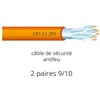 20 mètres de câble 2 paires 9/10 pour alarmes résistant au feu - CR1-C1