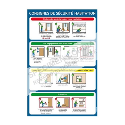 Consigne de sécurité "Consignes de sécurité habitation BD"