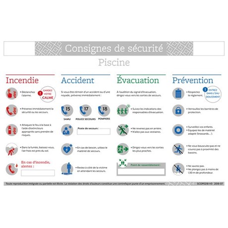 Consigne de sécurité "Consignes de sécurité piscine" - Format A4