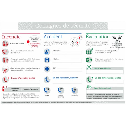 Consigne de sécurité en entreprise - Format A4 - Premium