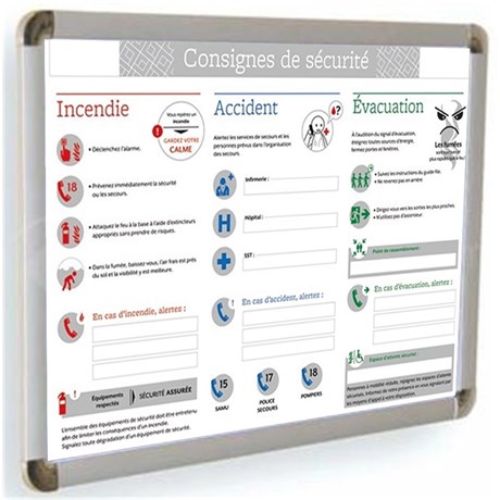 Consigne de sécurité obligatoire format A3 avec cadre finition "Luxe"