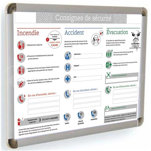 Consigne de sécurité obligatoire format A3 avec cadre finition "Luxe"