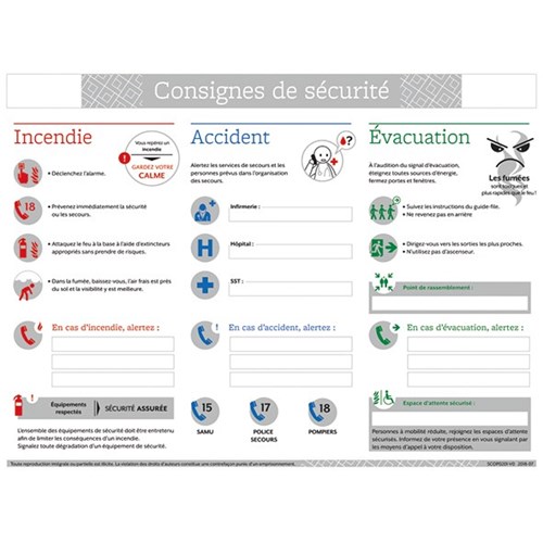 Consignes de sécurité – PVC - A4