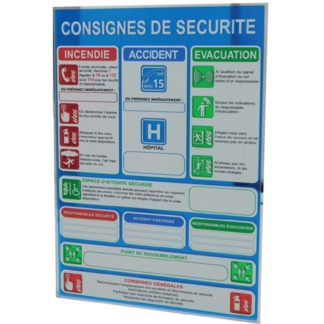 Consignes de sécurité Plexiglass miroir - A4