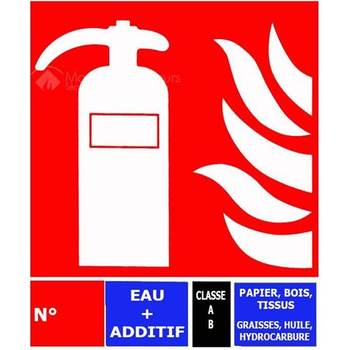 Extincteur 6 litres NF + Support fixation + Panneau signalétique