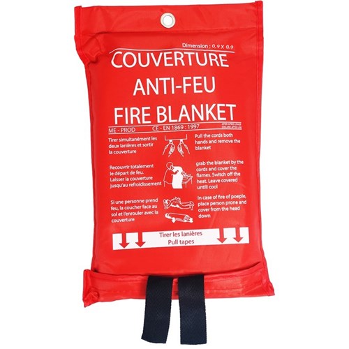 Couverture anti-feu 0,9 X 0,9 M Etui souple