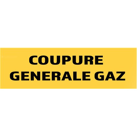 50 Panneaux "Coupure générale gaz" 200mm x 60mm