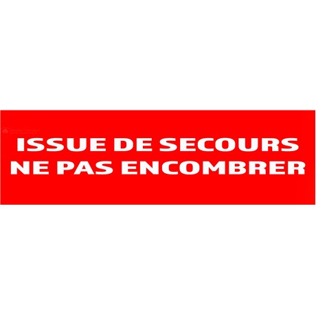 50 Panneaux "Issue de secours ne pas encombrer" 200mm x 60mm