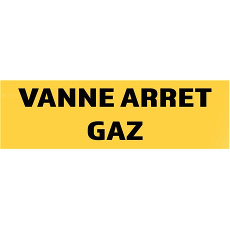 50 Panneaux "Vanne arrêt gaz" 200mm x 60mm