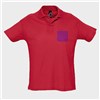 5 polos personnalisés rouges - Taille L - Cœur et dos