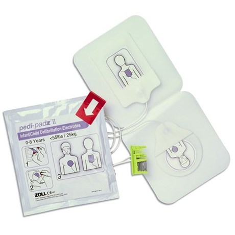 Electrodes Pedi Padz II - Pédiatriques - la paire- pour défibrillateur ZOLL AED +