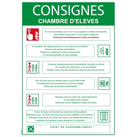 Consignes chambre d’élèves - Format A4