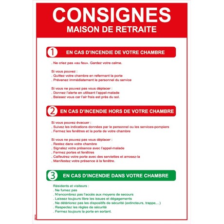 Consigne maison de retraite - Format A4