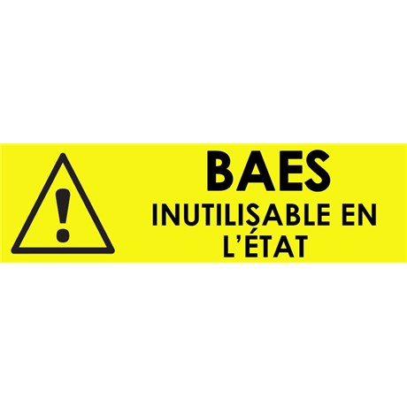 Lot de 10 Adhésifs "BAES HORS SERVICE" 7CM X 2 CM