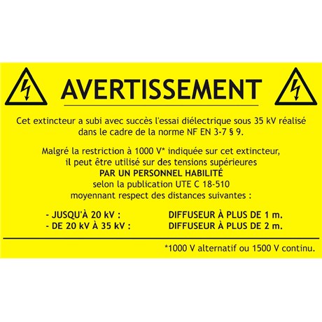 Etiquette adhésives extincteur CO2 - Lot de 100