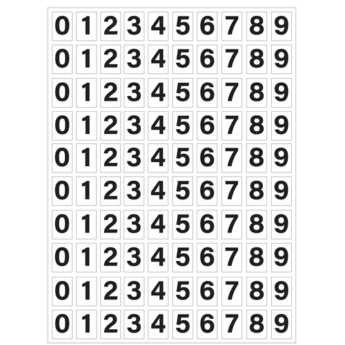 Planche de chiffres adhésifs pour numéroter vos extincteurs