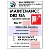 10 Etiquettes de contrôle pour RIA personnalisées - Taille 90 X 120 mm