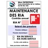 50 Etiquettes de contrôle pour RIA personnalisées - Taille 90 X 120 mm