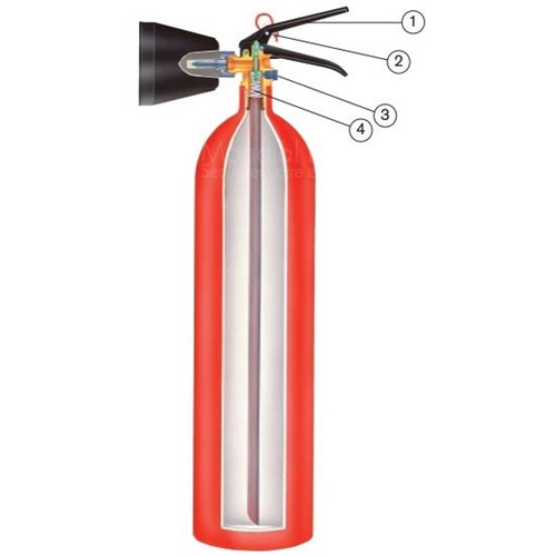 Extincteur CO2 capacité 2Kg avec panneau - Marque ANAF