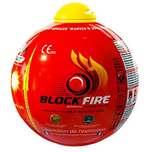 Boule extinctrice Block Fire - Système "Choc and Start"