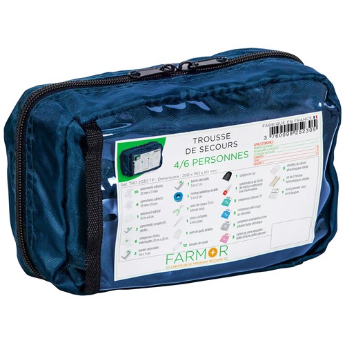 Trousse de secours 4/6 personnes Fermeture par zip