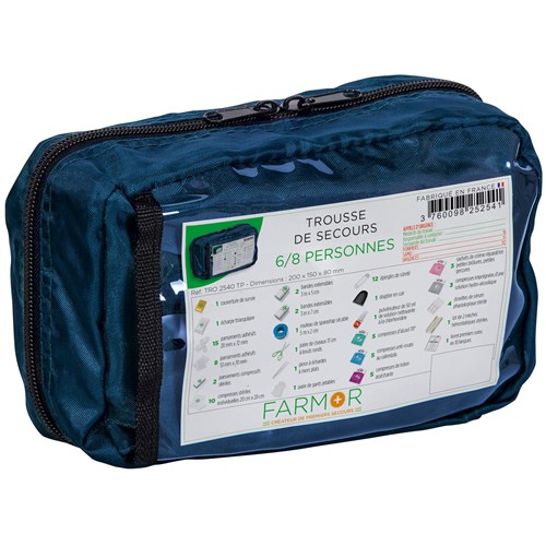 Trousse de secours 6/8 personnes - Fermeture par zip