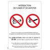 Panneau "Interdiction de fumer et vapoter" - Format A4