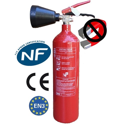 Extincteur CO2 capacité 2 Kg AMAGNÉTIQUE