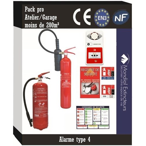 14 - Kit Spécial garage ou atelier de - 200 M² avec alarme Type 4