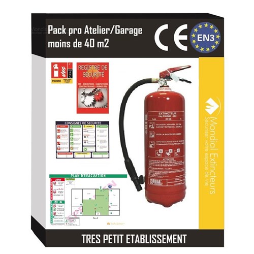 Kit Spécial garage automobile de -40 m² avec plan d'évacuation