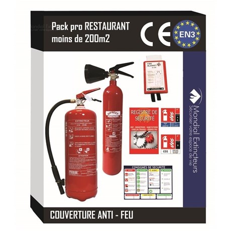 Kit sécurité Restaurant ou cuisine professionnelle -200 M²