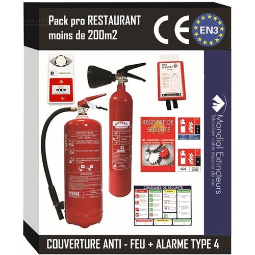 Kit sécurité Restaurant inférieur à 200 M² avec Alarme type 4