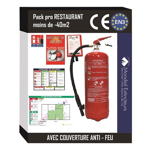 Kit sécurité Restaurant inférieur à 40 M² avec plan d'évacuation