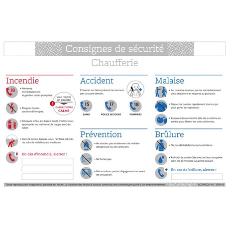 Consigne de sécurité "Chaufferie" - Format A4