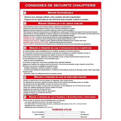 Consignes chaufferie - Format A4