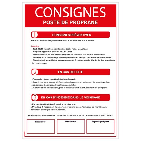 Consignes poste de propane - Format A4