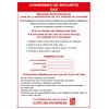 Consignes de sécurité gaz - Format A4