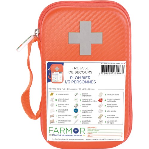 Kit de secours pour plombier - 1/3 personnes EVA