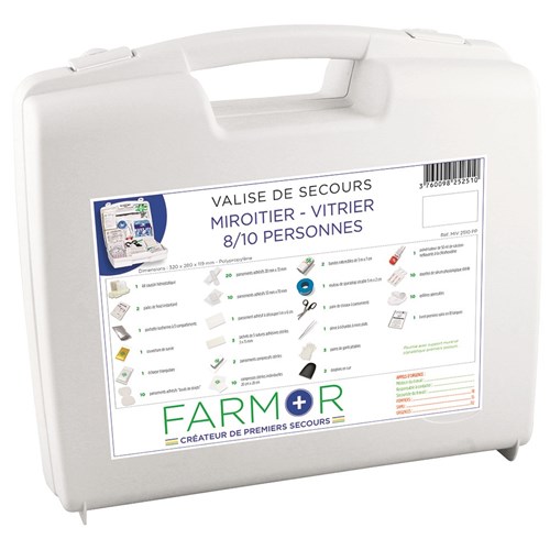 Valise de secours "Miroitier/Vitrier" 8/10 personnes