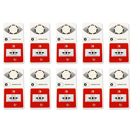 Pack de 10 alarmes incendie Type 4 avec Flash - NF S32-001 classe B