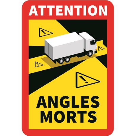 Lot de 3 - Adhésif obligatoire angle mort pour camion