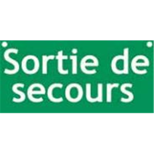 Grand panneau PVC rigide "SORTIE DE SECOURS" 600 X 300 mm