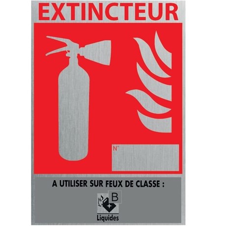 Panneau ALUMINIUM extincteur CO2 - 10 x 15 cm - Classe B