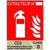 Panneau PVC extincteur CO2 - 10 x 15 cm - Classe B