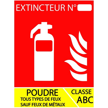 Panneau PVC poudre 10 x 15 cm - Classe ABC