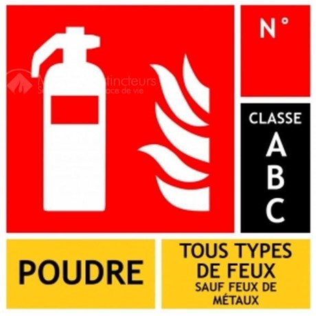 Panneau PVC poudre 10 x 10 cm - Classe ABC